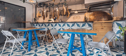 Obra con mosaico hidráulico de la colección Barcelona