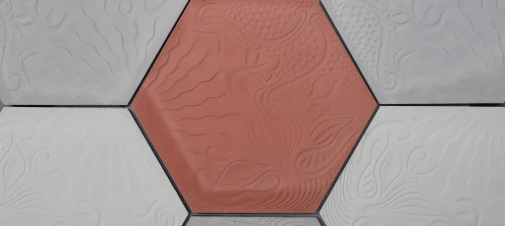 Obra con baldosa de relieve, foto 7
